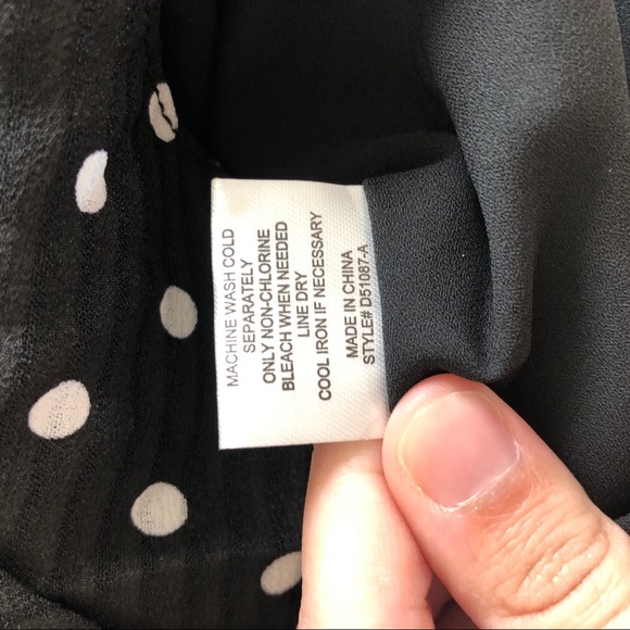 NWT Q & A Black Polka Dot Surplice Wrap Dress - Picture 7 of 8